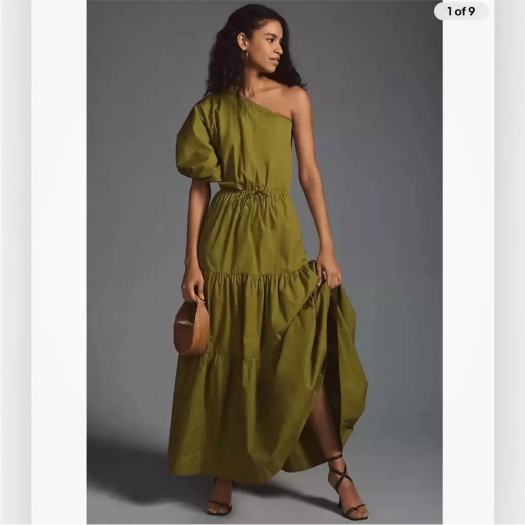 Anthropologie S/W/F Tiered One-Shoulder Maxi Dress